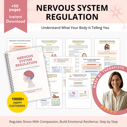 Nervous System Regulation Workbook, Somatic Exercise Polyvagal Theory Ladder Vagus Vagal Nerve Therapy Techniques Worksheets Co-regulation
