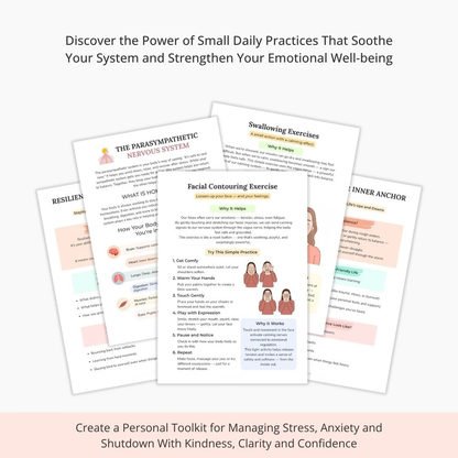 Nervous System Regulation Workbook, Somatic Exercise Polyvagal Theory Ladder Vagus Vagal Nerve Therapy Techniques Worksheets Co-regulation