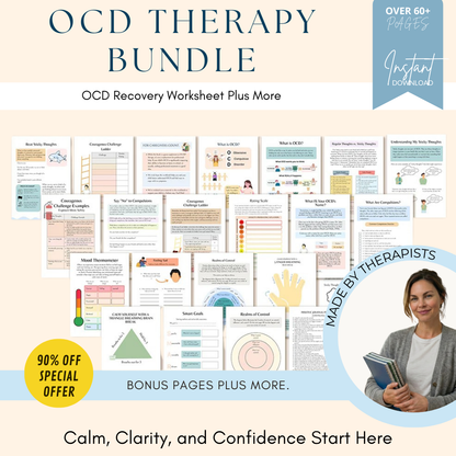 OCD Therapy Worksheets | OCD Tracker and Journal Pages | OCD Management Solutions | Self-Care Workbook Printable Wiseovia