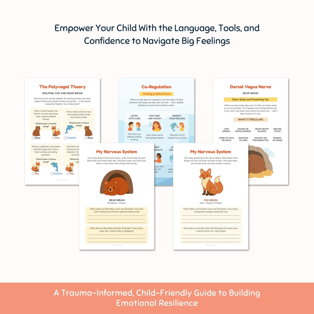 The Polyvagal Theory for Kids | Nervous System Regulation Workbook | Emotional Toolkit with Brain Metaphors