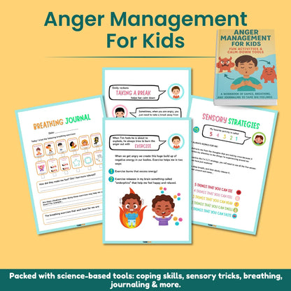 Anger Management Workbook for Kids | 121+ Pages Activities, Games & Calm-Down Cards