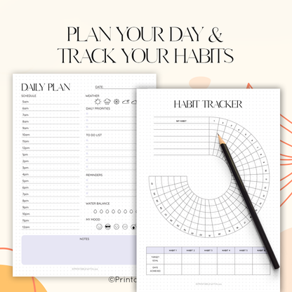 Bullet Journal Goal Planner, Printabale BUJO - Level 10 Life, Milestones, Trackers & Printable Dotted Grid