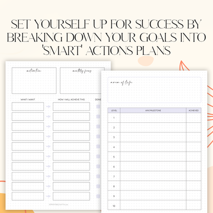 Bullet Journal Goal Planner, Printabale BUJO - Level 10 Life, Milestones, Trackers & Printable Dotted Grid