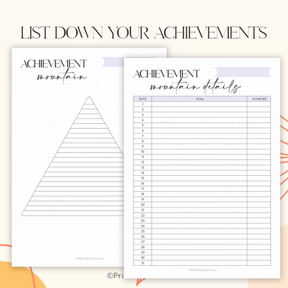 Bullet Journal Goal Planner, Printabale BUJO - Level 10 Life, Milestones, Trackers & Printable Dotted Grid