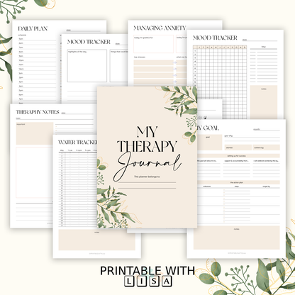 Mental Health Journal, Anxiety Diary, Self Care Planner, DBT Journal, Anxiety Journal, Depression Journal Therapy