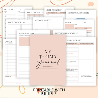 Anxiety Journal, Mental Health Journal, Anxiety Diary, Self Care Planner, DBT Journal