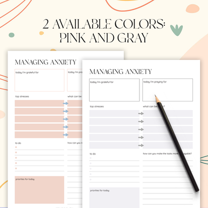 Anxiety Journal, Mental Health Journal, Anxiety Diary, Self Care Planner, DBT Journal