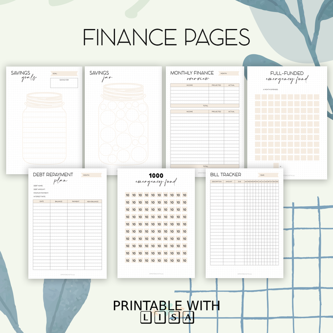 Bullet Journal Mega Bundle | 110+ Aesthetic Pages | Goal, Habit, Mood & Weekly Layouts