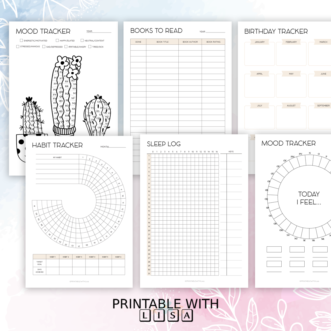 Bullet Journal Pintables, Bullet Journal Bundle, Printable Bujo Inserts, Weekly Spread